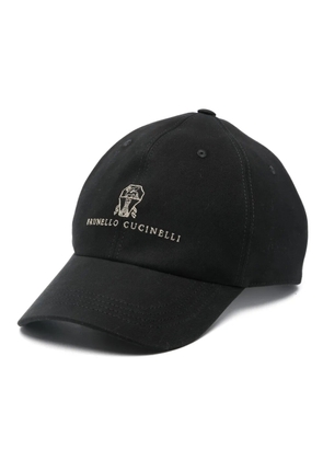 Brunello Cucinelli logo-embroidered cap - Black