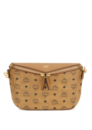 MCM small Diamant 3D logo-patterned messenger bag - Brown