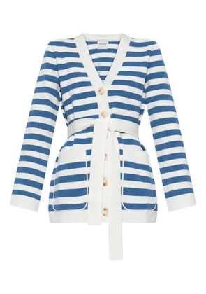 Posse striped belted cardigan - Blue