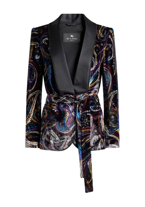 ETRO belt paisley blazer - Black
