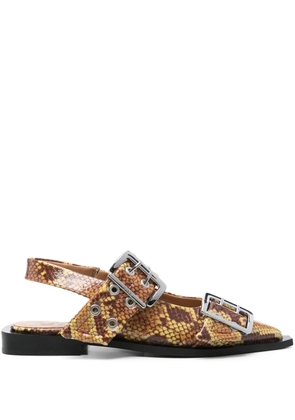 GANNI animal-print ballet flats - Neutrals