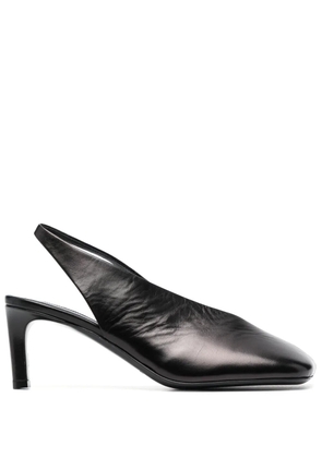 Jil Sander 75mm square-toe leather pumps - Black