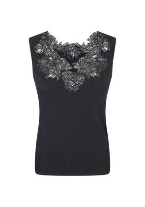Ermanno Scervino lace-trimmed tank top - Black