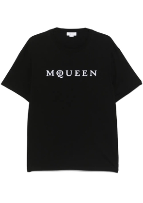 Alexander McQueen flocked-logo T-shirt - Black