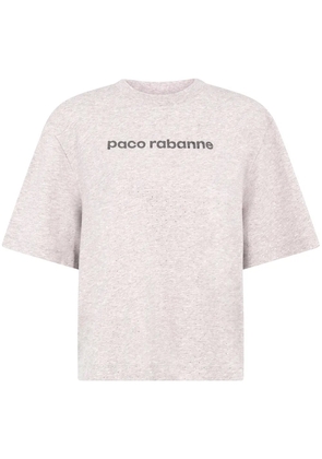 Rabanne logo-print rhinestone T-shirt - Grey