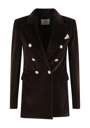 Circolo 1901 velvet double-breasted blazer - Brown