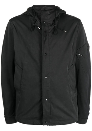 Ten C cotton plain hooded jacket - Black