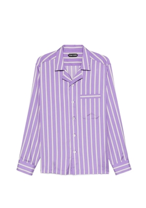 TOM FORD striped-pattern chest-pocket shirt - Purple