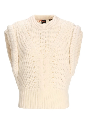 BOSS Fastina cable-knit sleeveless sweater - Neutrals