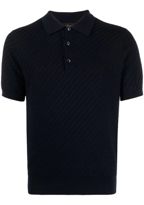 Brioni waffle-knit polo shirt - Blue