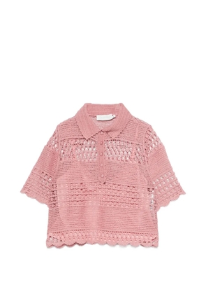 ZIMMERMANN Wamderlust Sun crochet polo top - Pink