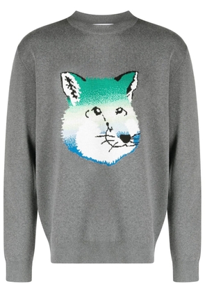 Maison Kitsuné Vibrant Fox Head intarsia pullover - Grey