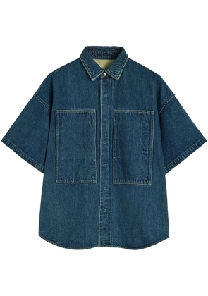 Jil Sander concealed button fastening denim shirt - Blue