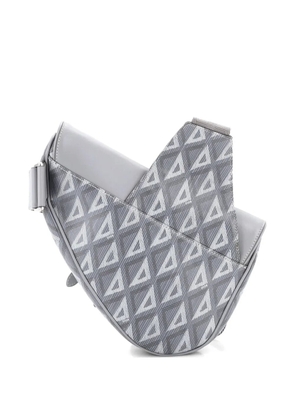 Christian Dior Pre-Owned Saddle CD Diamond Coated Canvas and Leather crossbody bag - Grey