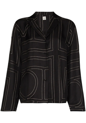 TOTEME Sanville monogram silk shirt - Black