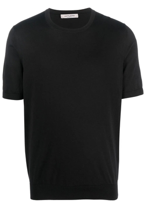 Fileria short-sleeved cotton jumper - Black