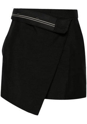 FENDI folded-waist wrap shorts - Black