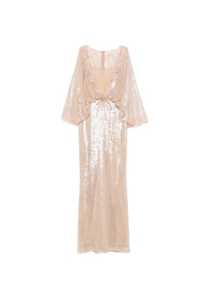 Elie Saab lace sequin maxi dress - Neutrals
