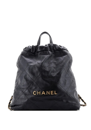 CHANEL Pre-Owned 22 Chain Quilted Calfskin Large backpack - Black