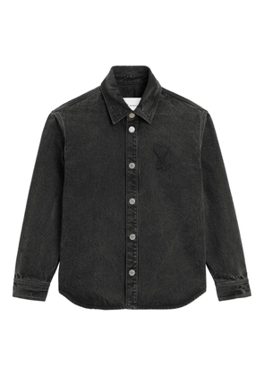 AMI Paris Ami De Coeur crochet denim jacket - Black