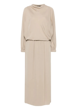 Giorgio Armani silk midi dress - Neutrals