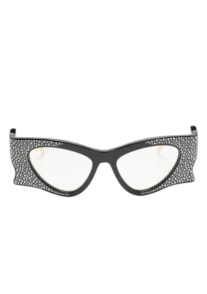 Gucci Eyewear crystal-embellished irregular-shape sunglasses - Black