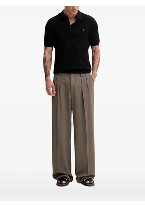 AllSaints knitted cotton polo shirt - Black