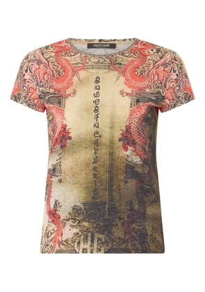 Roberto Cavalli dragon-print T-shirt - Neutrals