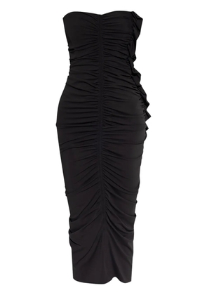 The Attico ruched midi dress - Black