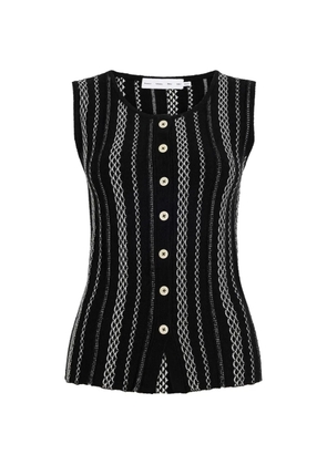 Proenza Schouler White Label Alyna textured knit button vest - Black