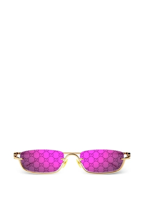 Gucci Eyewear rectangular-frame sunglasses - Gold