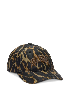 GANNI leopard-print baseball cap - Black