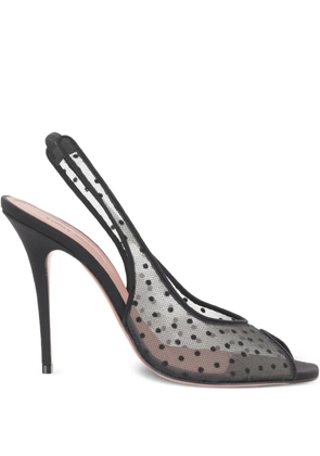 Amina Muaddi 105mm Kristina polka-dot slingback pumps - Black