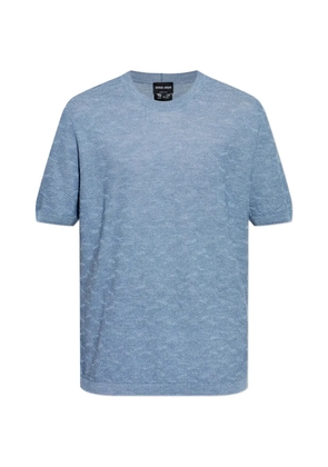 Giorgio Armani textured knit T-shirt - Blue
