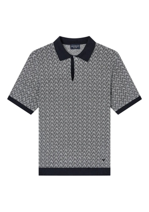 Emporio Armani chevron-pattern polo shirt - Blue