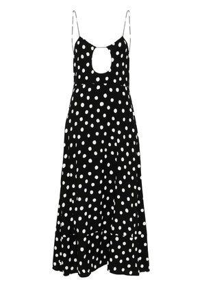 Saint Laurent polka dot midi dress - Black