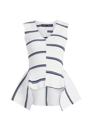 Proenza Schouler Eugenie striped ribbed knit top - White