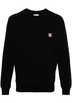 Maison Kitsuné Fox-patch cotton sweatshirt - Black