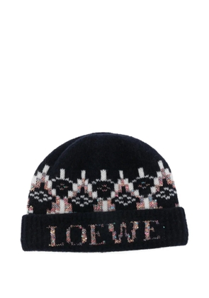 LOEWE sequin patterned beanie - Blue