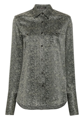 Ermanno Scervino abstract-print silk shirt - Black