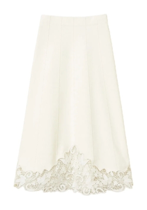 TWINSET lace-trimmed midi skirt - White