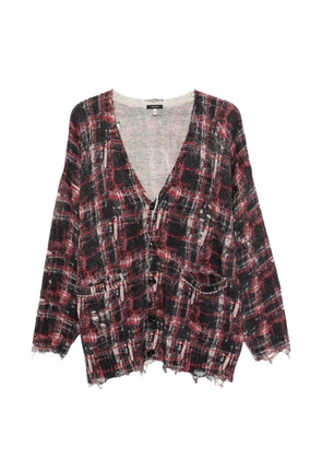 R13 oversized checked cardigan - Black