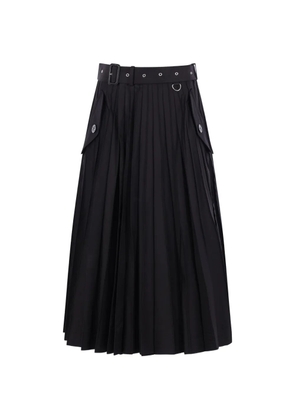 sacai pleated belted skirt - Black