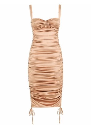 Dolce & Gabbana ruched mid-length dress - Neutrals