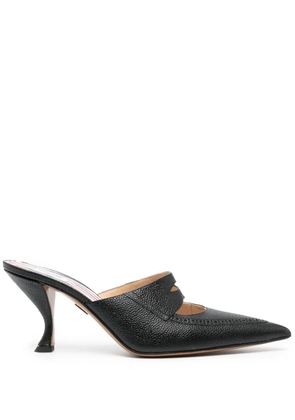 Thom Browne 75mm cut-out leather mules - Black