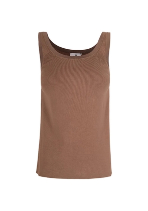Elisabetta Franchi logo-print top - Brown