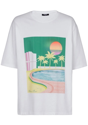Balmain graphic-print cotton T-shirt - White