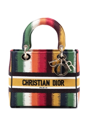Christian Dior Pre-Owned 2021 Medium Embroidered Multicolor Canvas Striped Lady D Lite satchel - Multicolour
