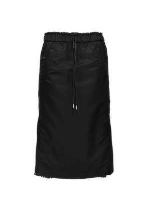 sacai side-zip midi skirt - Black