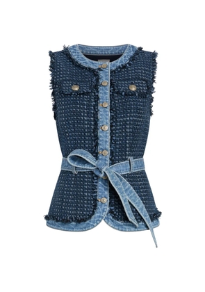 Cinq A Sept Joans frayed belted vest - Blue